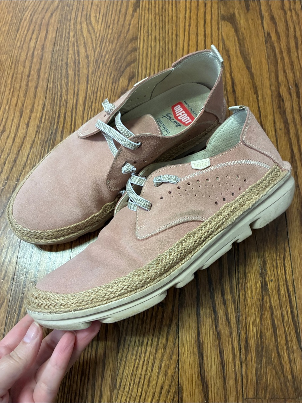 On foot Comfort suede Slip-On shoes Dusty Pink size 39